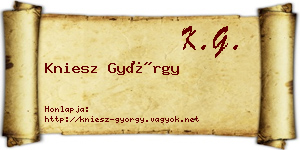 Kniesz György névjegykártya